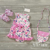 PRE-ORDER AC PINK SPRING RUFFLE GIRL ROMPER
