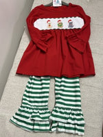 AC Girl Christmas Red & green Ruffle 2pcs